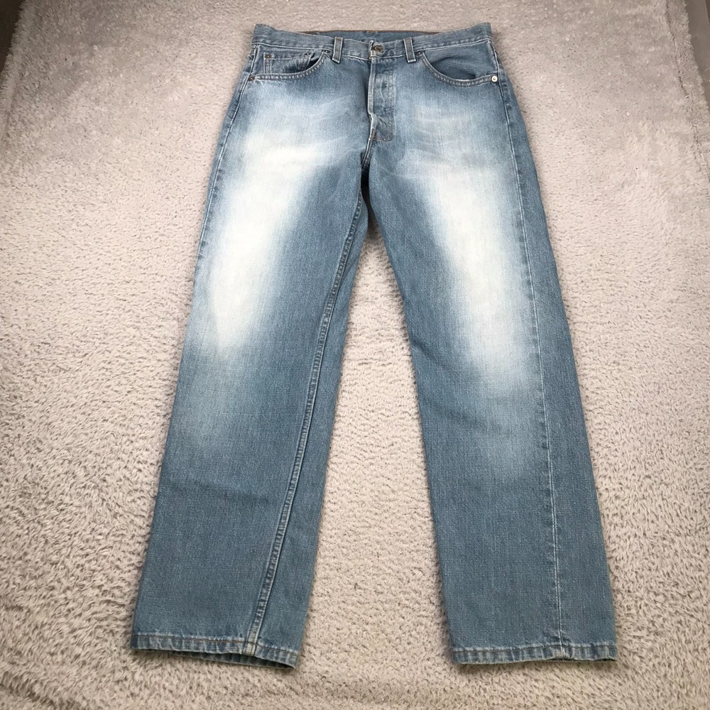 Levis 501 XX Jeans Mens‎ 34 (33x29) Faded Blue Stone Wash Button Fly Vintage